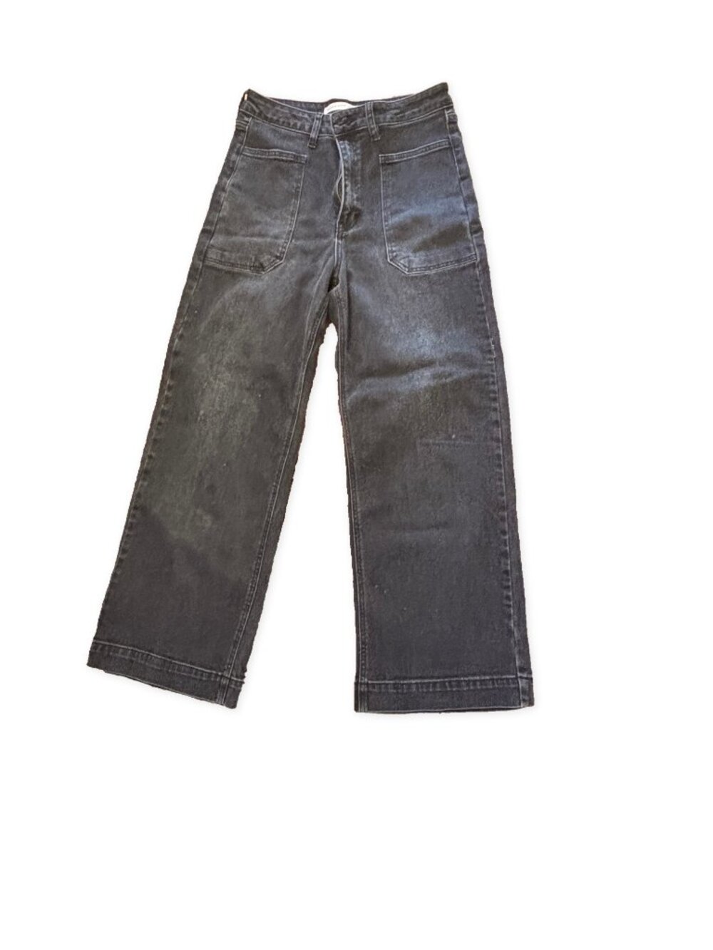 Altar'd State Washed Black Wide Leg Patch Pocket Jeans Size 28